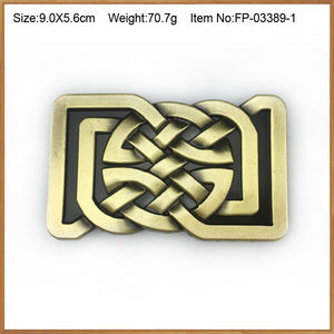Cintura in lega di zinco con nodo celtico 3D rettangolare color bronzo antico in lega di fibbia produttore in cina - Product Image 2