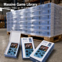 Console de jeu portable L36 Ultra Open Source, bleu transparent, RK3326 ARKOS 640X480, type arcade rétro RPG, charge rapide Type C, 191g