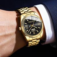 Jam Tangan Pria Binbond B7012 7012 Bisnis Dial Kaca Tahan Air Jarum Bercahaya Quartz Tali Baja Tahan Karat Kronograf