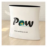 Comptoir pliable ovale pour stand de salon professionnel, table portable pour événements, produits promotionnels, table pop-up pour salons professionnels