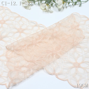 Popolare Pizzo Ricamato Floreale 20cm Verde Limone Rosa, Bordatura in Pizzo Ricamato per Lingerie Femminile e Cucito - Product Image 6