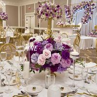 Composition florale artificielle en soie faite à la main, centre de table de mariage, couleur personnalisée pour la fête des mères, décorations de Noël