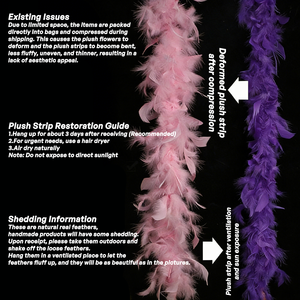 Lot de 2 m de boas en plumes de carnaval Mardi Gras – Accessoires décoratifs de haute qualité pour spectacles, mariages et fêtes à thème - Product Image 2