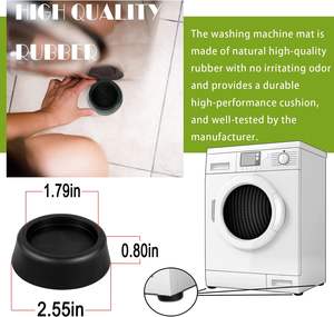 4 pièces Patins anti-vibration en caoutchouc, pieds antidérapants silencieux, rehausseurs pour <span class=keywords><strong>machine</strong></span> <span class=keywords><strong>à</strong></span> <span class=keywords><strong>laver</strong></span>, amortisseurs de support, patins antidérapants - Product Image 4