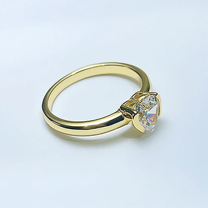 <span class=keywords><strong>Bague</strong></span> de Fiançailles et de <span class=keywords><strong>Mariage</strong></span> LD pour <span class=keywords><strong>Femme</strong></span>, en Laiton Plaqué <span class=keywords><strong>Or</strong></span> Bicolore, Forme Ovale, Ornée de Zircons Cubiques Scintillants, Sertis à Griffes - Product Image 3