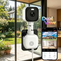 Caméra de fenêtre à double objectif 2K avec vision nocturne couleur à lumière noire, WiFi 5G et zoom hybride 5X