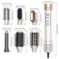 Brosse Sèche-Cheveux Professionnelle 5-en-1 MK-327B Mesky, Brosse Soufflante Ionique Négative Tout-en-un Dorée pour Cheveux Bouclés