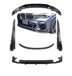 Para 15-19 BMW X6 F16 M Sport MP Style Gloss Black Front Lip + Rear Body Aero Kit faldón lateral spoiler