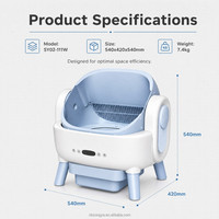 Toilette intelligente pour chat, sans bruit, bac à litière autonettoyant, épais, pour appartements