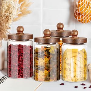 Juego de Recipientes de Vidrio Herméticos para Cocina Contemporánea, con Tapas de Madera, para Almacenamiento de Alimentos - Product Image 4