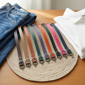 Cintura in PU con fibbia ovale Zi Pu, larghezza 3 cm, con anello a D in ferro, cinture casual alla moda per donna e uomo, confezione colorata - Product Image 2