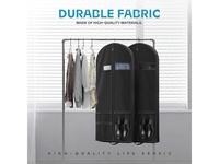 Sac de voyage pliable 54 pouces en non-tissé pour costume et chaussures, avec compartiment à chaussures, anti-plis, couleur noire, pour homme