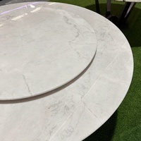 Table ronde de salle à manger personnalisée en marbre Taj Mahal, élégance et luxe naturels uniques, veinage naturel, polie