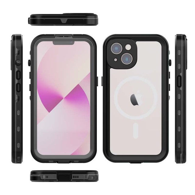 IP68 Dust Shockproof Support Wireless Charge Waterproof Mobile Phone Case for iPhone 14 Pro 360 Full Cover