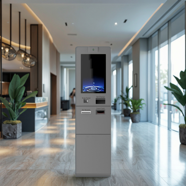 MJK 27 Inch Touch Screen 1920x1080 Resolution Self Service Payment Kiosk Cash Deposit Machine Currency Exchange Pay Bank SDK