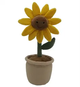 Usine En Gros 25cm En Peluche Réaliste Simulation Creative Vert Plante En Pot Soleil Fleurs Doux En Peluche bébé Jouets Poupée