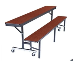 <strong>Foldable</strong> Canteen Furniture Restaurant <strong>Table</strong> Wooden Dining Desk <strong>Table</strong> with Strong Steel Frame <strong>and</strong> Plywood <strong>Chairs</strong> Seat - Product Image 3