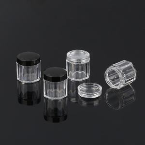 Nuevo Diseño Octagonal Transparente, Envase de Plástico PS de 10g para Crema de Uñas, Sombra de Ojos, Cuidado de la Piel y Maquillaje, con <span class=keywords><strong>Tapa</strong></span> de Rosca Negra Transparente - Product Image 2