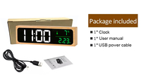 Hete Aanbieding Bamboe C-Type USB-aangedreven LED Digitale Wekker met Snooze-functie voor Kantoor, Badkamer & Woonkamer