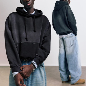 Sudadera con Capucha Unisex de Alta Calidad Premium, Estilo Oversize con Hombros Caídos, Efecto Desgastado, Suave y Cálida, con Acabado Descolorido por el Sol - Product Image 1