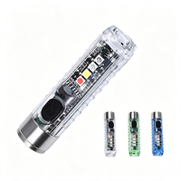 Lampe torche porte-clés mini EDC 3W IP65 en ABS, rechargeable, à intensité variable, avec lumière latérale, aimant et LED multicolore – Vente en gros