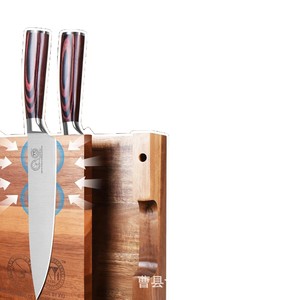 Portacuchillos Magnético de Madera con Tabla de Cortar, Soporte de Almacenamiento Magnético Resistente, Estante de Cocina Multifuncional - Product Image 5