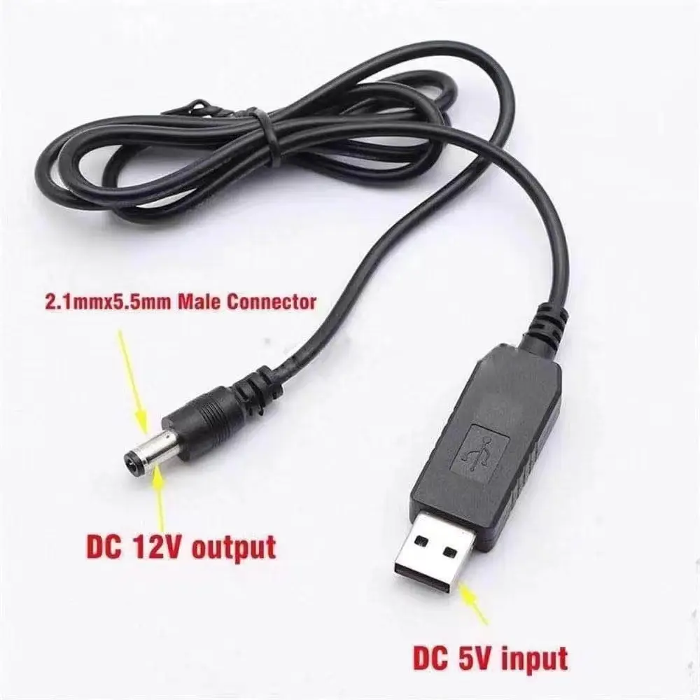 สาย Usb เพิ่มแรงดันไฟฟ้า5521มม. 5.5*2.1มม. 5V ถึง5V 9V 12V,สายชาร์จ Usb 5V ถึง12V