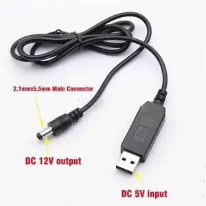 Usb 스텝 업 전원 5521mm 5.5*2.1mm 5V ~ 5V 9V 12V 부스트 전압 케이블 usb 충전 케이블 5v ~ 12v USB 케이블