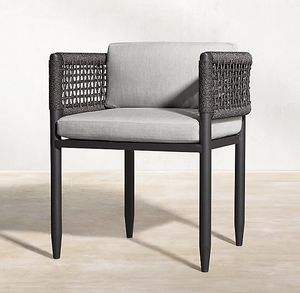 Mobilier d'extérieur de jardin Chaise et <span class=keywords><strong>table</strong></span> en <span class=keywords><strong>aluminium</strong></span> tissé avec corde Style loisirs Ensembles repas d'extérieur 4-6 <span class=keywords><strong>personnes</strong></span> - Product Image 2