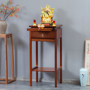 Table console de style chinois en bois avec rangement, table d'autel pour la décoration du Dieu de la Richesse - Product Image 2