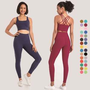 Sujetador de entrenamiento para atletas en el gimnasio, pantalones deportivos, conjuntos de Yoga de 2 piezas para Fitness - Product Image 1