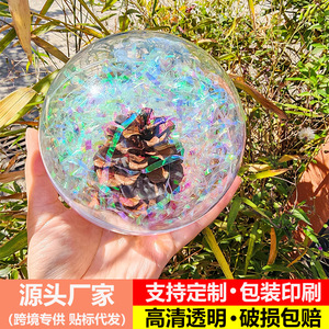 Transparent Acrylic Balls 4-20cm Hollow Round PS Plastic Ornaments For Christmas Decoration Hanging DIY Craft Gift - Product Image 4