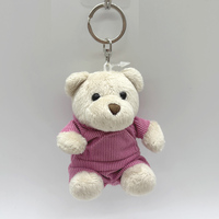 Fabricant de porte-clés en peluche personnalisé Anime porte-clés en peluche sac décoration mignon ours en peluche poupée avec vêtements amovibles