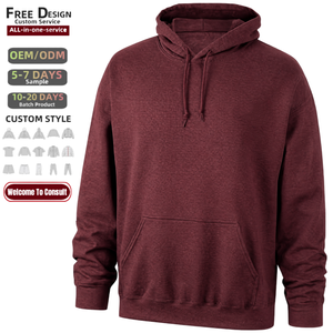 Wholesale <b>Men</b> Heavyweight 100% Cotton Hoodies 8084 Custom Logo Print Blank Oversized <b>Pullover</b> Sweatshirts OEM Streetwear - Product Image 1