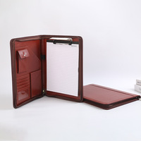 Carpeta de Archivos de Cuero PU Personalizada con Logotipo, Tamaño A4, para Oficina y Negocios, con Anillas, Portafolio, Organizador de Documentos con Portapapeles