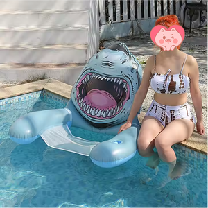 Bouée gonflable en forme de requin Hommak avec porte-gobelet, en PVC, 34 x 33 pouces, pour adultes, pour piscine - Product Image 3