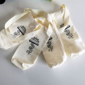 Sac fourre-tout en toile de coton réutilisable de 12 oz, personnalisable en taille et impression, pour bouteille de vin, idéal pour mariage et fête, prix d'usine - Product Image 1