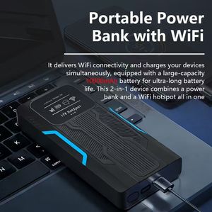 พาวเวอร์แบงค์ไร้สายแบบพกพา ไวไฟฮอตสปอต แบตเตอรี่ 10000mAh ชาร์จอุปกรณ์พร้อมกันได้ ใช้งานได้นานเป็นพิเศษ ช่องเสียบ USB - Product Image 1
