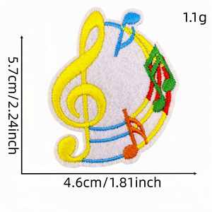 Parches de Música Termoadhesivos con Bordados Temáticos de Instrumentos y Cintas Musicales - Product Image 5