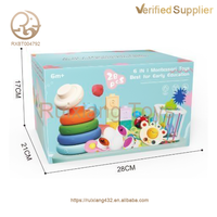 Jouet de dentition pour bébé, blocs empilables, jouets éducatifs 6 en 1 pour bébé de 6 à 12 mois, jouet Montessori