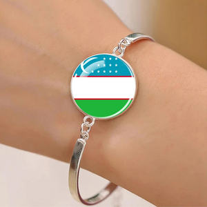 Bracelet drapeau américain Fête nationale Bijoux commémoratifs Souvenir Bracelet drapeau pays en métal argenté pour femmes - Product Image 6