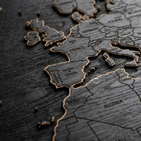Mapa del Mundo Tridimensional de Madera de Alta Gama para Decoración de Pared |   Arte Mural Retro de Viajes, Adecuado para Decoración del Hogar y la Oficina