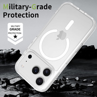 Étui de téléphone magnétique transparent de qualité supérieure, anti-empreintes digitales, résistant aux chocs, protection contre les chutes, charge sans fil pour iPhone