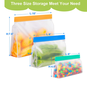 Sacs de conservation alimentaire réutilisables Ziplock pour congélateur, hermétiques, avec fermeture éclair, pour fruits et légumes - Product Image 5