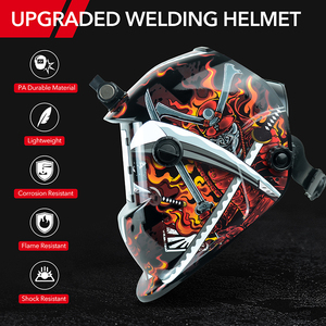 Casco de Soldadura con Oscurecimiento Automático TRQ Solar, Estado Oscuro Ajustable (<span class=keywords><strong>DIN9</strong></span>~<span class=keywords><strong>13</strong></span>), Respuesta Rápida (Tiempo de Conmutación de 0.15ms), Patrones Personalizables - Product Image 2