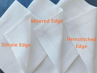 Serviettes en lin brodées sur mesure, style classique, réutilisables, avec ourlet festonné, pour les présentations sur la table à dîner