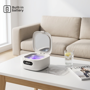 Ultrasonic Cleaner With Digital <b>Timer</b> And Built-In Battery For Household Use UV LED Light Included - Product Image 1