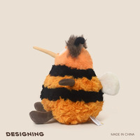 Peluche abeille brodée avec logo personnalisé, oreilles mobiles, super douce, jouet de Noël, CE CPC OEM ODM, faible MOQ