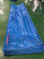 Bâche en polyéthylène tissé imperméable PE, bleue et orange, 4 m x 5 m, 2 kg, pour tentes, auvents et couvertures de toiture extérieures