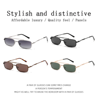 Gafas de Sol de Moda al por Mayor, Elegantes, Vintage, de Diseñador, con Logotipo Personalizado, Montura Metálica Delgada, Doble Puente, UV400, para Mujer
